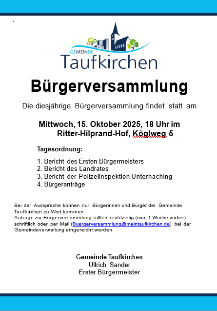 Plakat Bürgerversammlung 2025