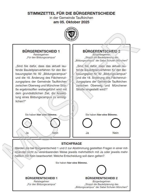 MUSTER Stimmzettel